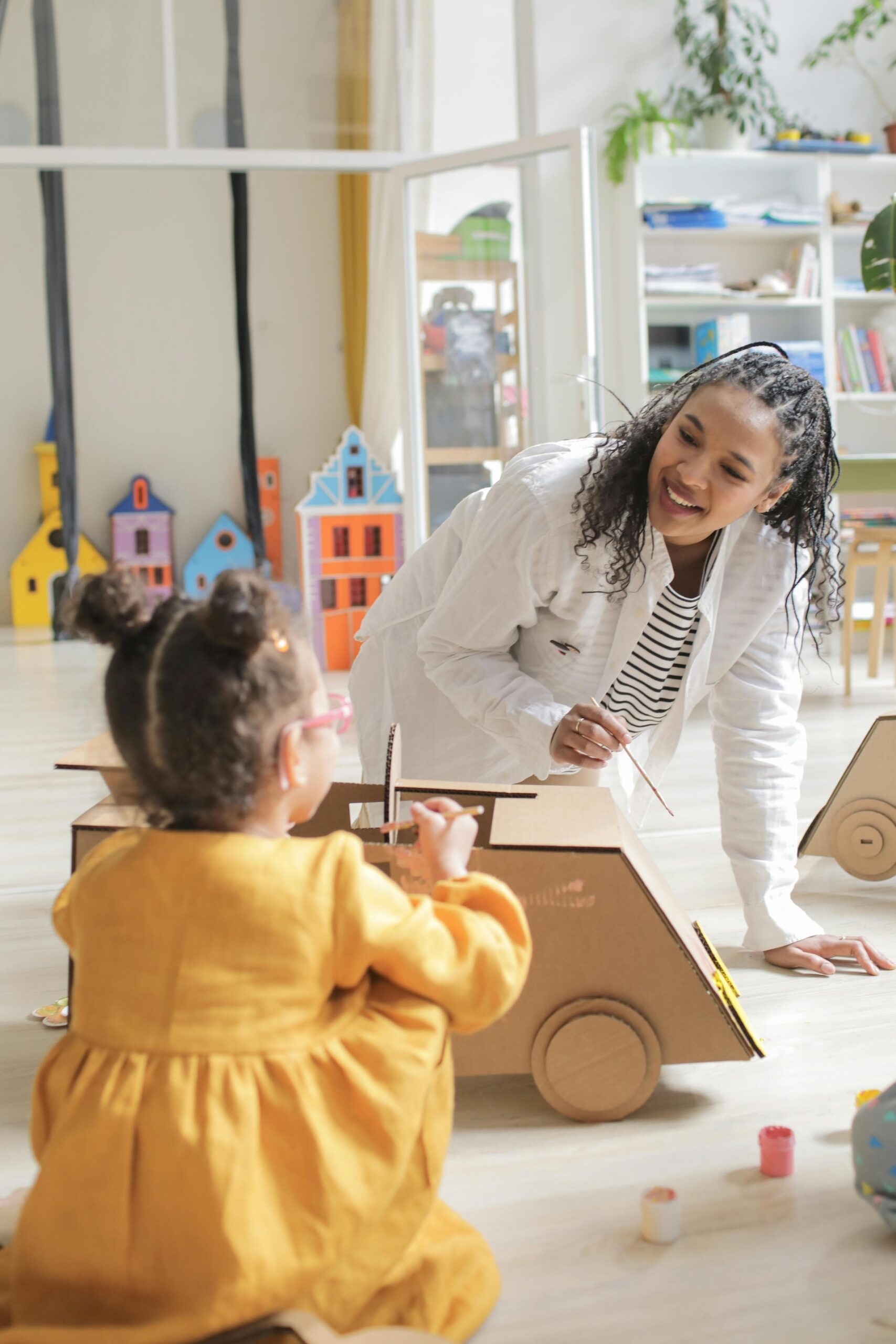 child enjoying arts and crafts